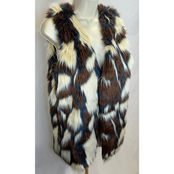 TCEC Faux Fur Vest – Multicolor Animal Print – Size M - Picture 2 of 8